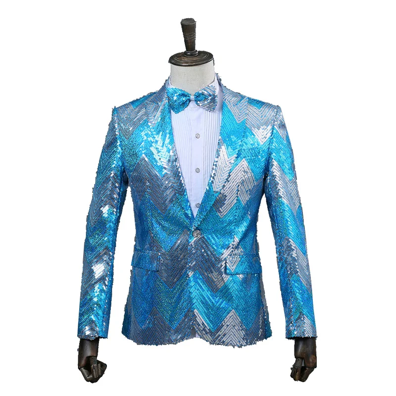 Мужской Блейзер Shenrun с блестками блестящий костюм для вечевечерние певицы сцены