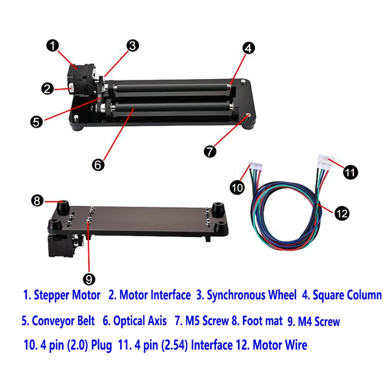 Laser Rotary Roller Laser Engraver Y-axis Roller 360° Rotating for Engraving DIY Kit Cylindrical Objects Cans Cups Bottles enlarge