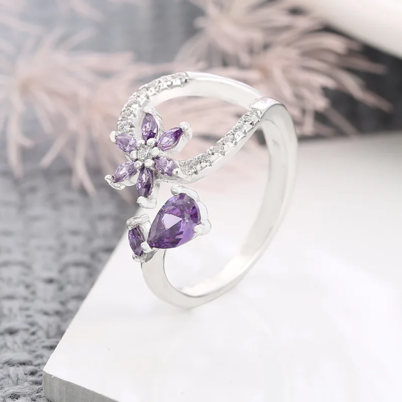 

Youe светило цветочный дизайнерский парадный стол с 925 стерлингового серебра кольца с драгоценными камнями для женщин Свадебная вечеринка об...