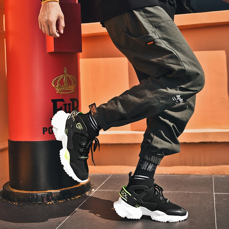 

Big Size High-level Summer Sneakers Socks Men Sport Shoes Men Brands Sports Shoes for Men Running Shoes White Knit Tennis X029