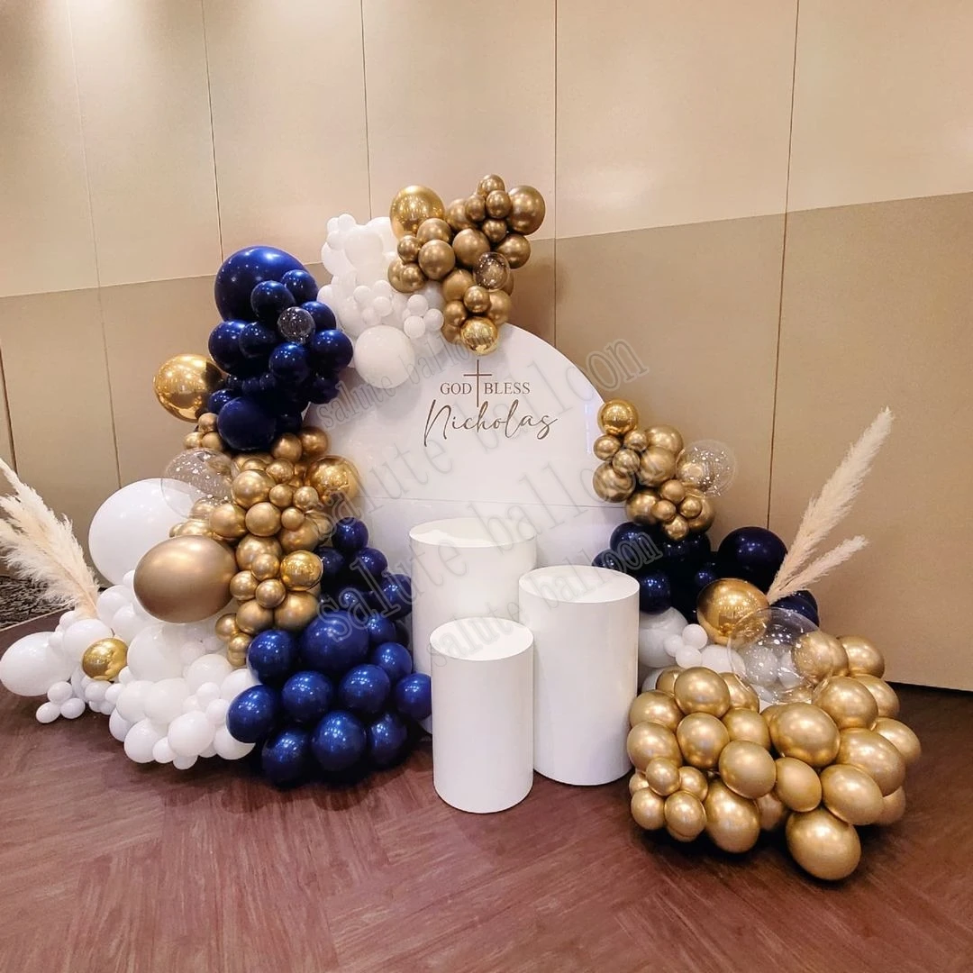 

204Pcs Decoration Holiday Party Grand Event Latex Ballon Ink Blue Party Decorations Event Decoration Birthday Decoration