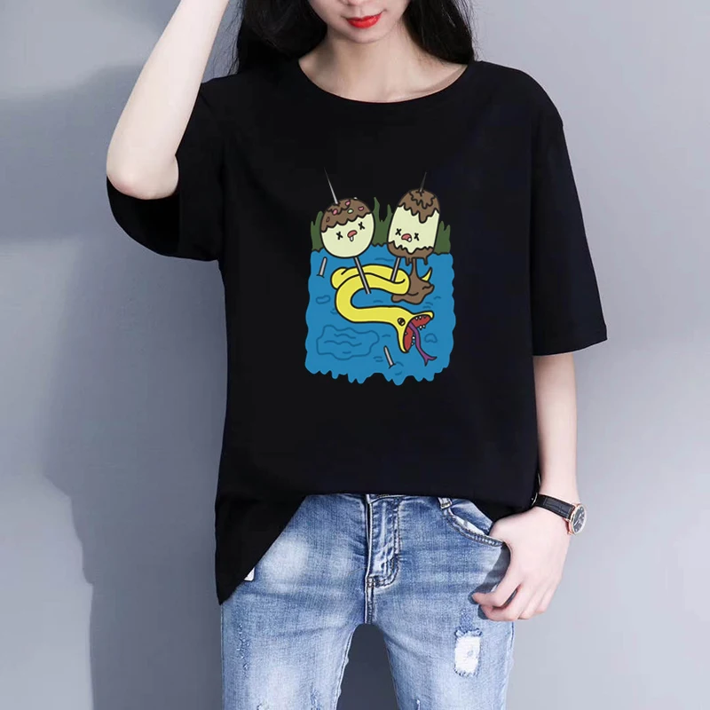 Женская футболка Marceline И Princess Bubblegum Harajuku с принтом женская в эстетическом стиле мужские повседневные топы