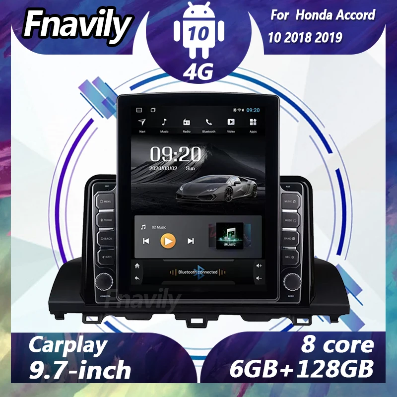 

Fnavily 9.7" Android 10 car audio For Honda Accord 10 video dvd player radio car stereos navigation GPS DSP BT WIFI 2018 2019