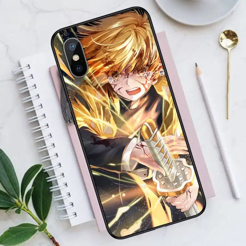 

Agatsuma Zenitsu anime demon slayer Phone Case for iPhone 11 12 pro XS MAX 8 7 6 6S Plus X 5S SE 2020 XR Luxury brand shell