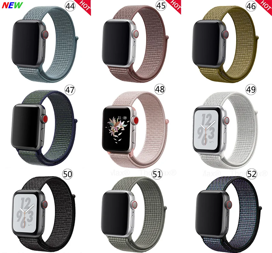 Ремешок для часов Apple Watch 4 серии 5 4 3 мягкий легкий дышащий нейлоновый спортивный ремешок 38 мм 42 мм 40 мм 44 мм Ремешки для наручных часов