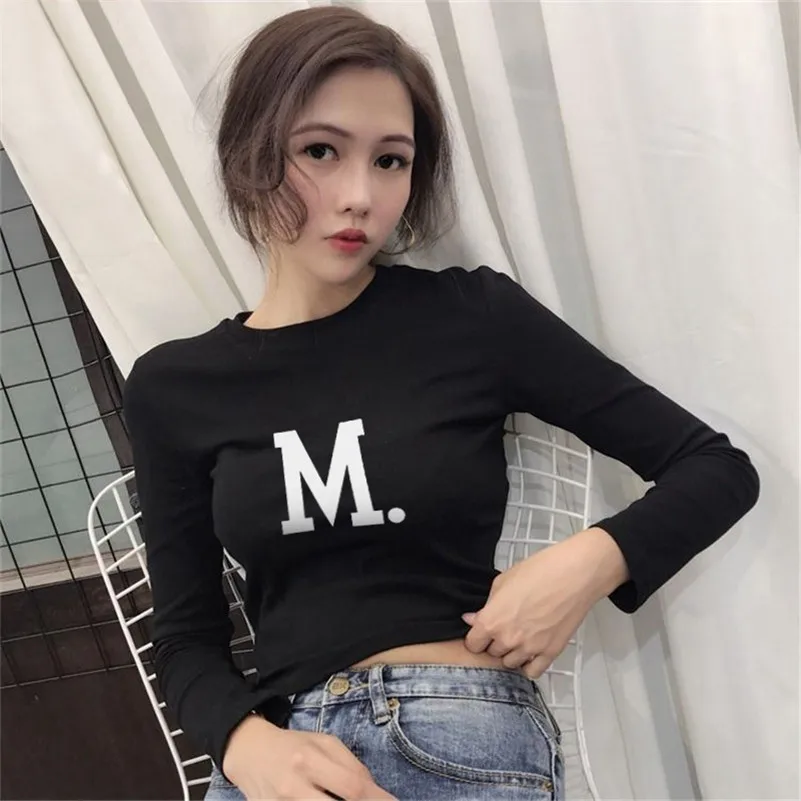 Укороченный Топ весна-осень новые стильные короткие топы с завышенной талией и