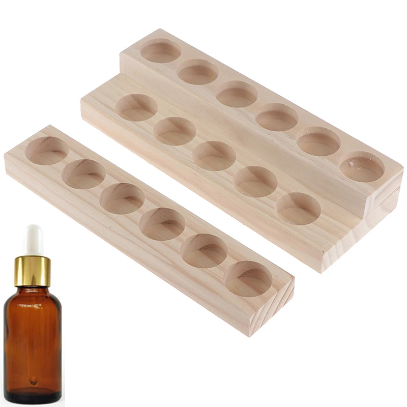 Natural Wood 1/2-Tiers Aromatherapy Perfume Essential Oil Display Storage Organizer Rack Stand Holder for 6/12 Pcs 15ml Bottles | Красота и