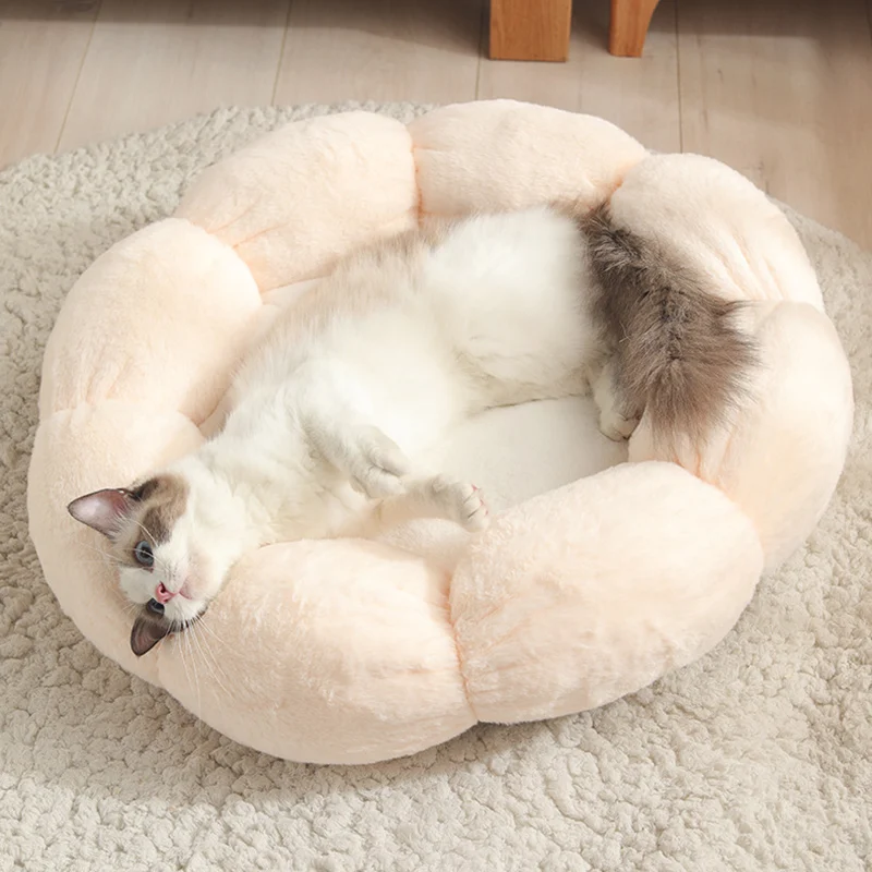 

Winter Pet Bed Plush Round Flower Shaped Dog Cat Warm Sleeping Cushion Pad DNJ998