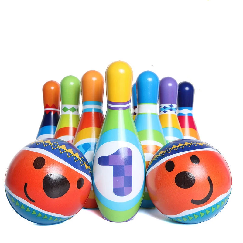 10 штифтов 2 мяча набор для боулинга детей красочные игры игрушки дома на открытом