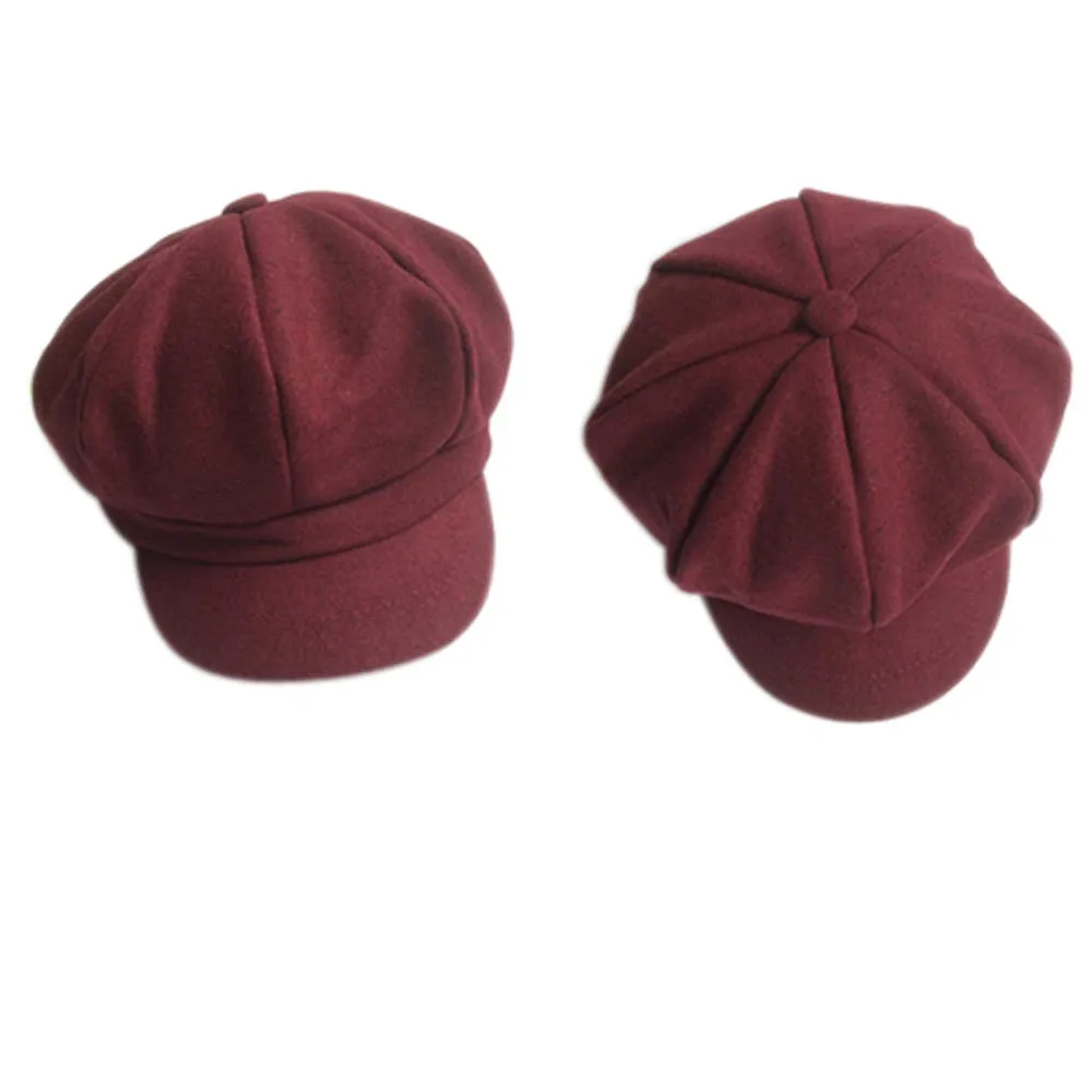 Детский светлый берет головной убор восьмиугольный шапка в стиле ретро детская