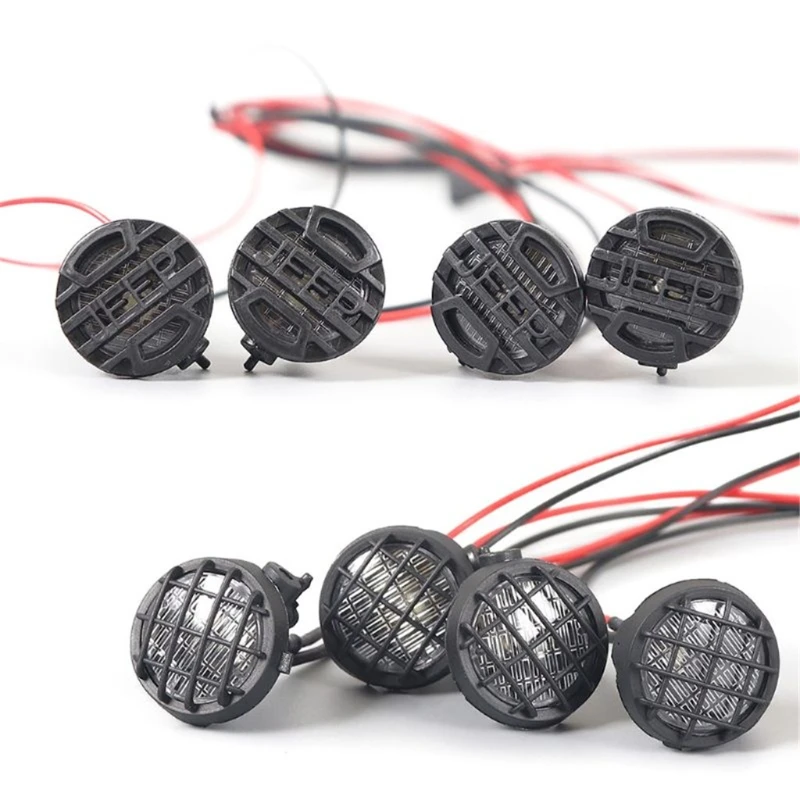 

4 LED white lights with lampshades for 1/10 Rc track shoe parts RC car parts