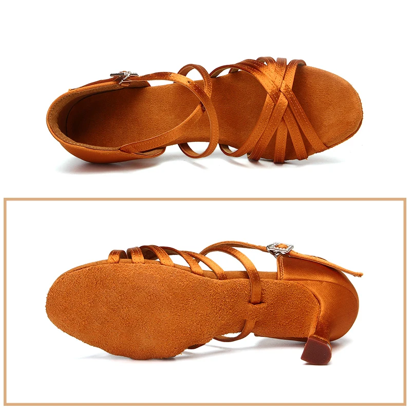 SWDZM Women Latin Dance Shoes Brand Girls Ladie Latin Ballroom Tango Salsa Dancing Shoes About 5-8.5cm High Heel Free Shipping