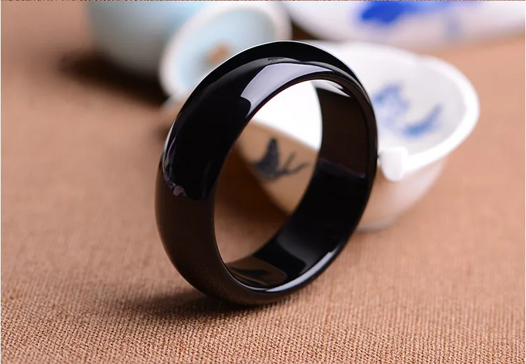 

Natural Widened 5A Grade Black Agate Bracelet Classic Brazilian Black Agate Wide Bangle Female Jade Jewelry Wholesale