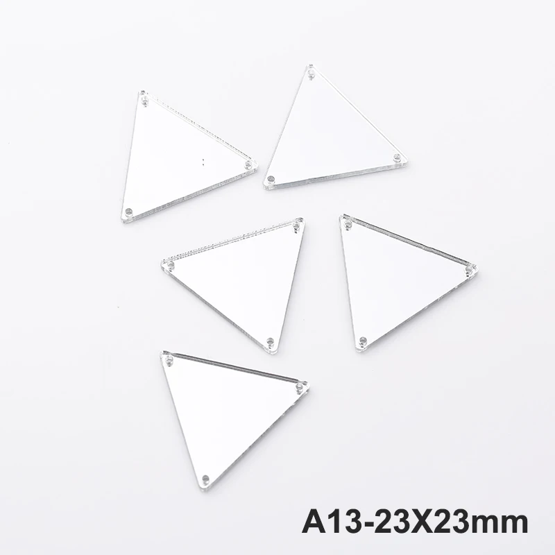 A13-23X23mm RESEN формы смешивания Пластиковые акриловые зеркальные пришитые Стразы с отверстиями с плоской задней стороной кристалл акриловый камень для пришивания для сценического костюма - Цвет: A13-23X23mm