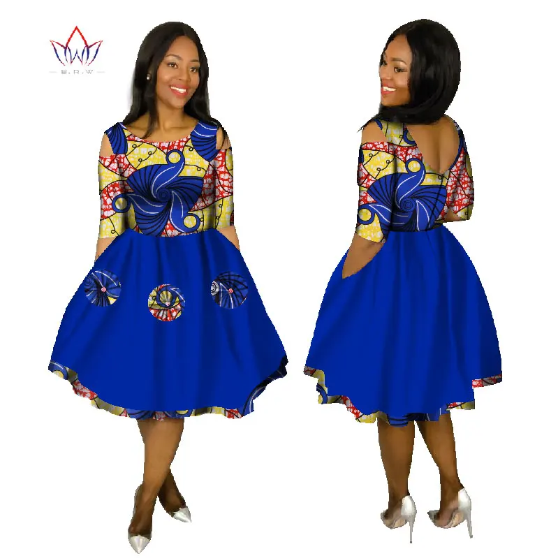Летние платья плюс Размеры Для женщин модное платье 6XL Vestidos De Festa Longo одежда с круглым вырезом африка печати одежда brw WY1503