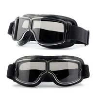 motorcycle goggles folding leather cruiser goggles pilot eyes 4 color lenses retro multi color options