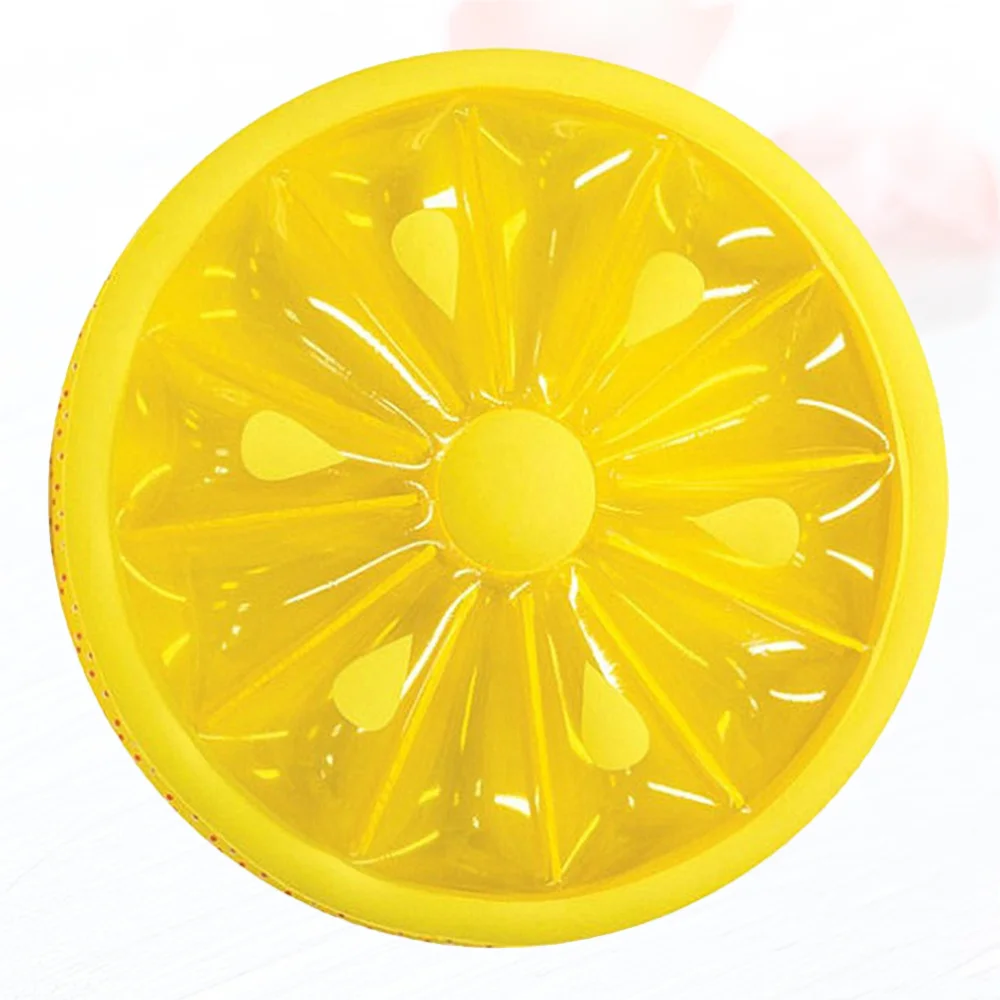 

Lemon Shaped Floating Bed Swimming Pool Mat Water Floating Cushion Inflatable Ring (Yellow)
