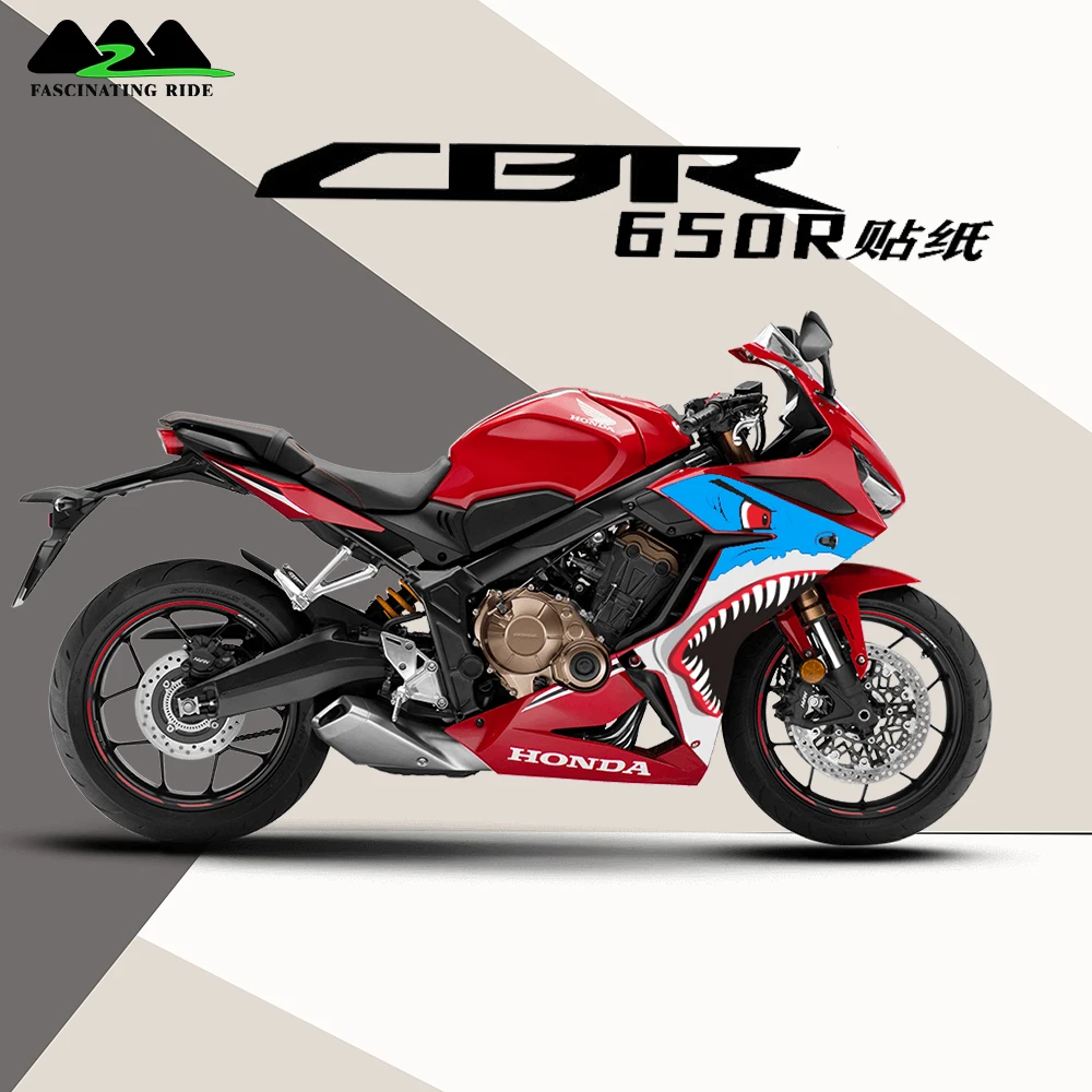 Подходит для Honda CBR 650r Наклейка мотоцикла установка Акула граффити Печать