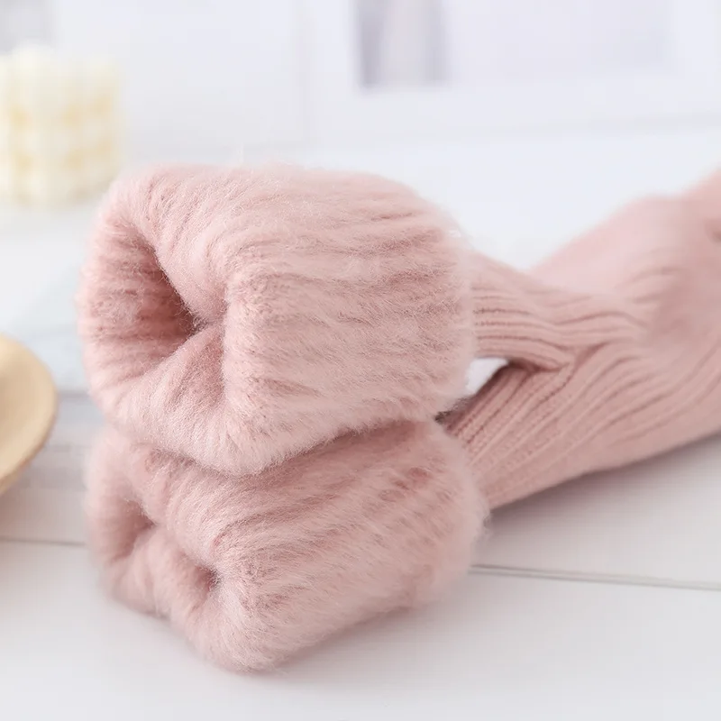 Mallas gruesas de terciopelo para ni&ntilde;as, ropa c&aacute;lida, medias s&oacute;lidas, de invierno-2