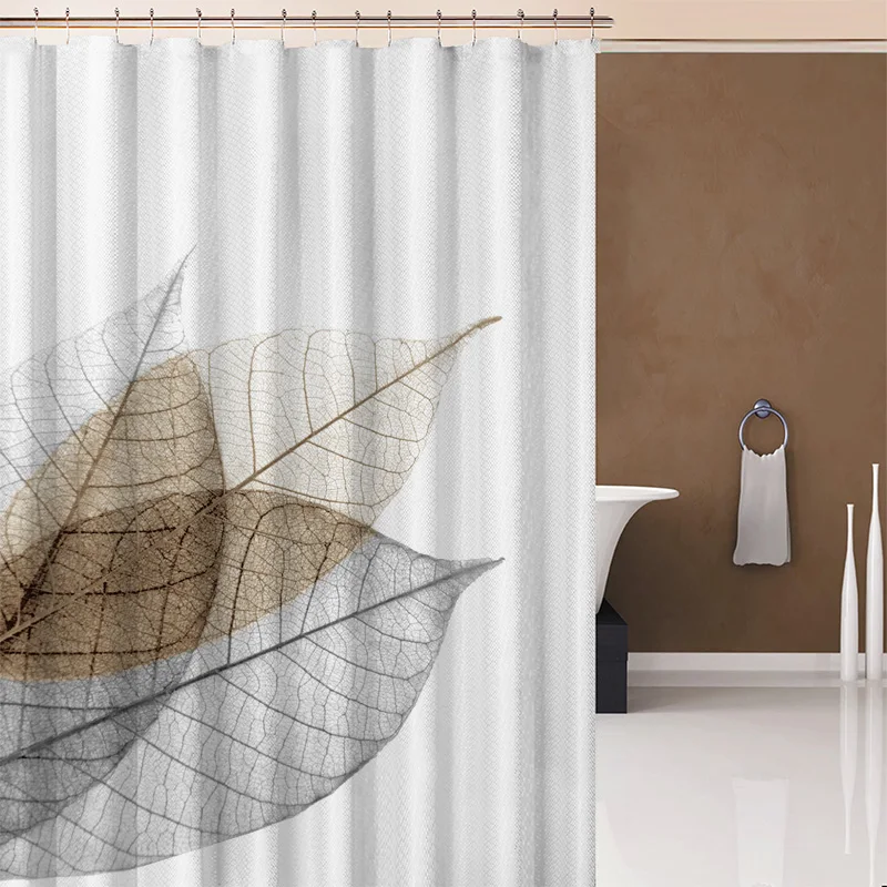 Скандинавские зеленые занавески для ванной водостойкие полиэфирные душа с