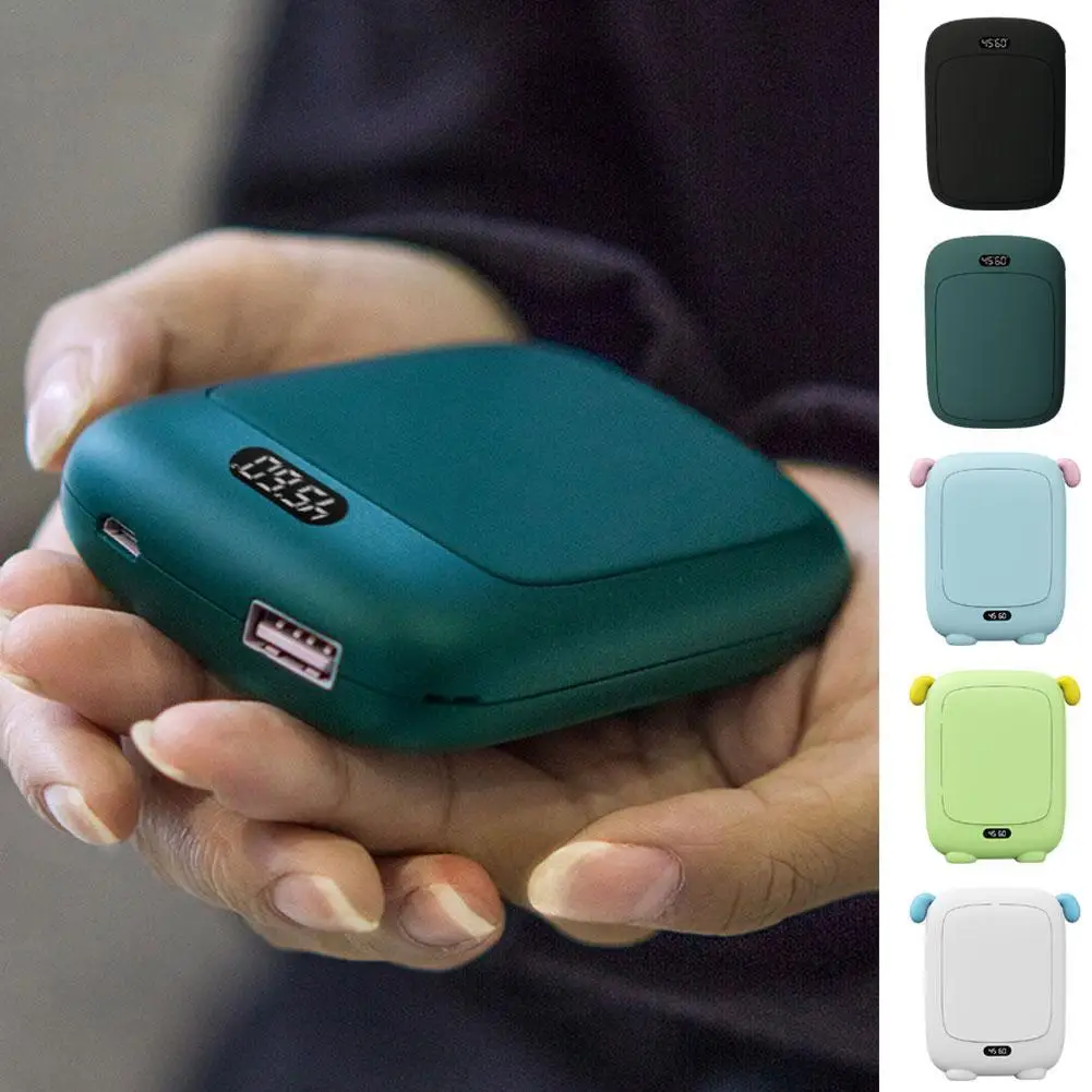 

Macaron Mini Hand Warmer Double-sided Electric Heater Winter Heating Tools 4000mah USB Rechargeable Mobile Power Bank Charger