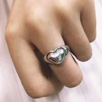 2021 european and american fashion new geometric metal open ring retro personality creative adjustable love index finger ring