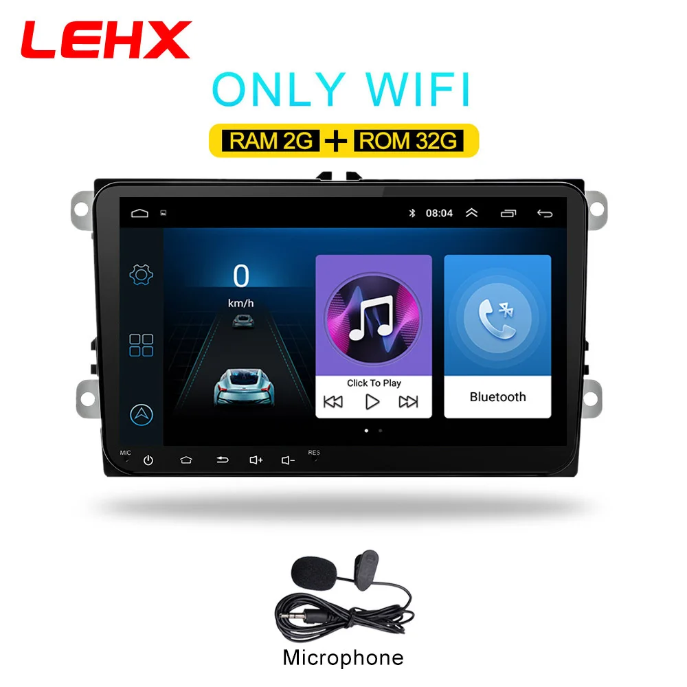 LE-VW-32G-mic Автомобиль Android 8,1 радио gps мультимедийный плеер для Volkswagen Skoda Octavia golf 5 6 touran passat B6 polo tiguan yeti Быстрый диаметр - Цвет: LE-VW-32G-mic
