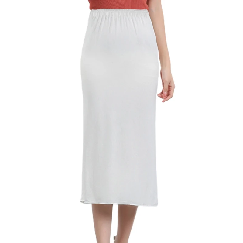 Womens High Waist Classic Short / Long Half Slips Skirt Solid Color Package Hip Slim Anti-Exposed Safety Bottom Underskirt for | Женская
