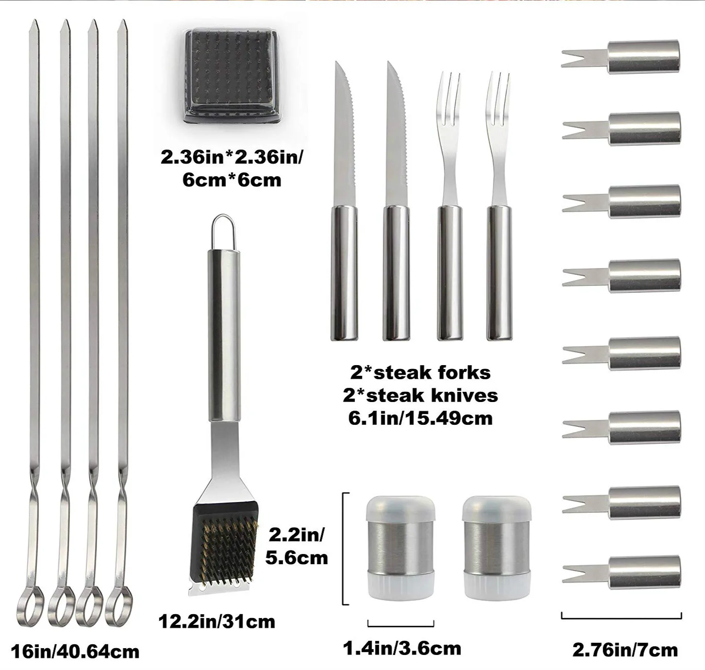 Stainless Steel BBQ Tools Set Barbecue Grilling Utensil Accessories Camping Outdoor Cooking Kit with Aluminum Box |