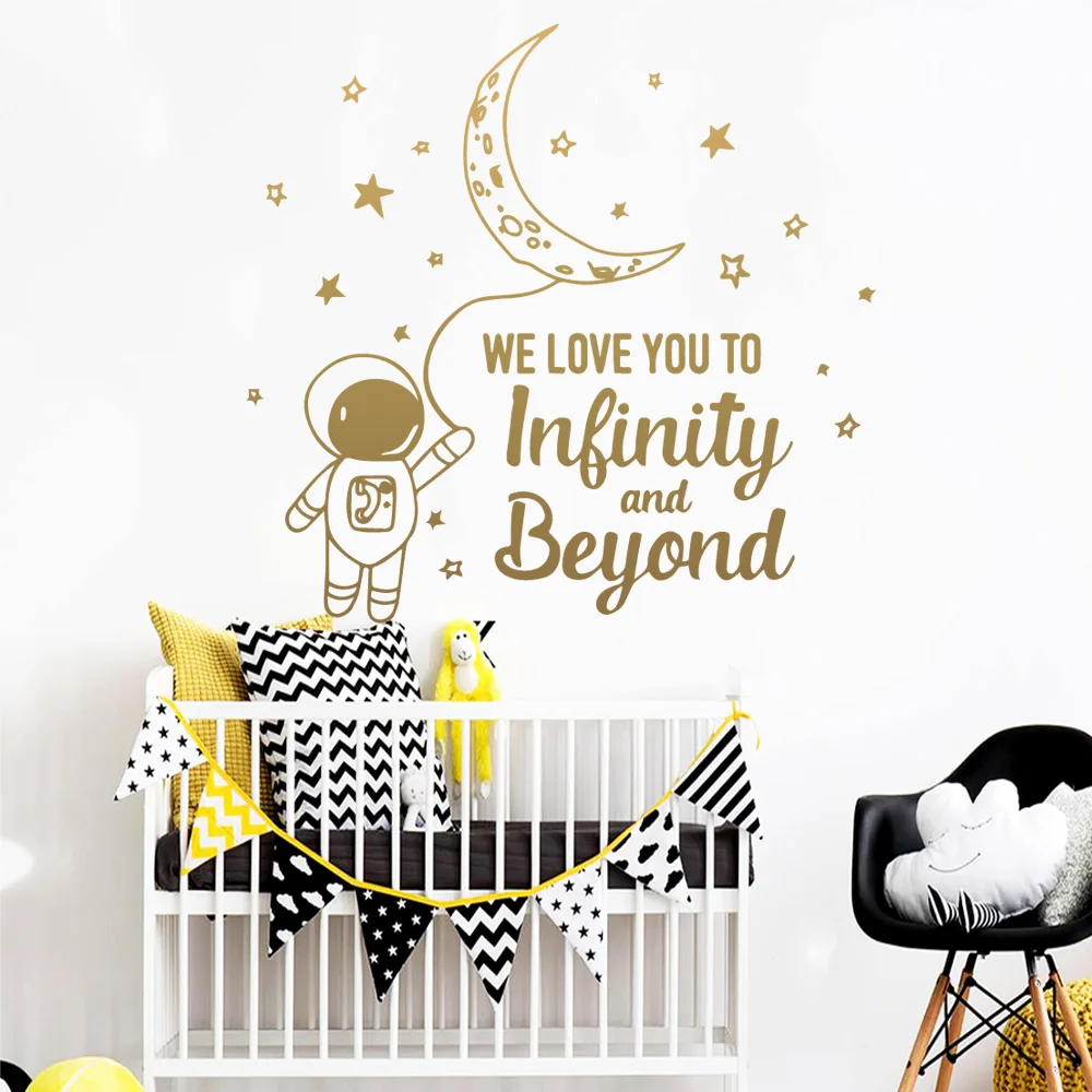 Горячая Распродажа настенная роспись infinity and beyond съемная Настенная Наклейка для