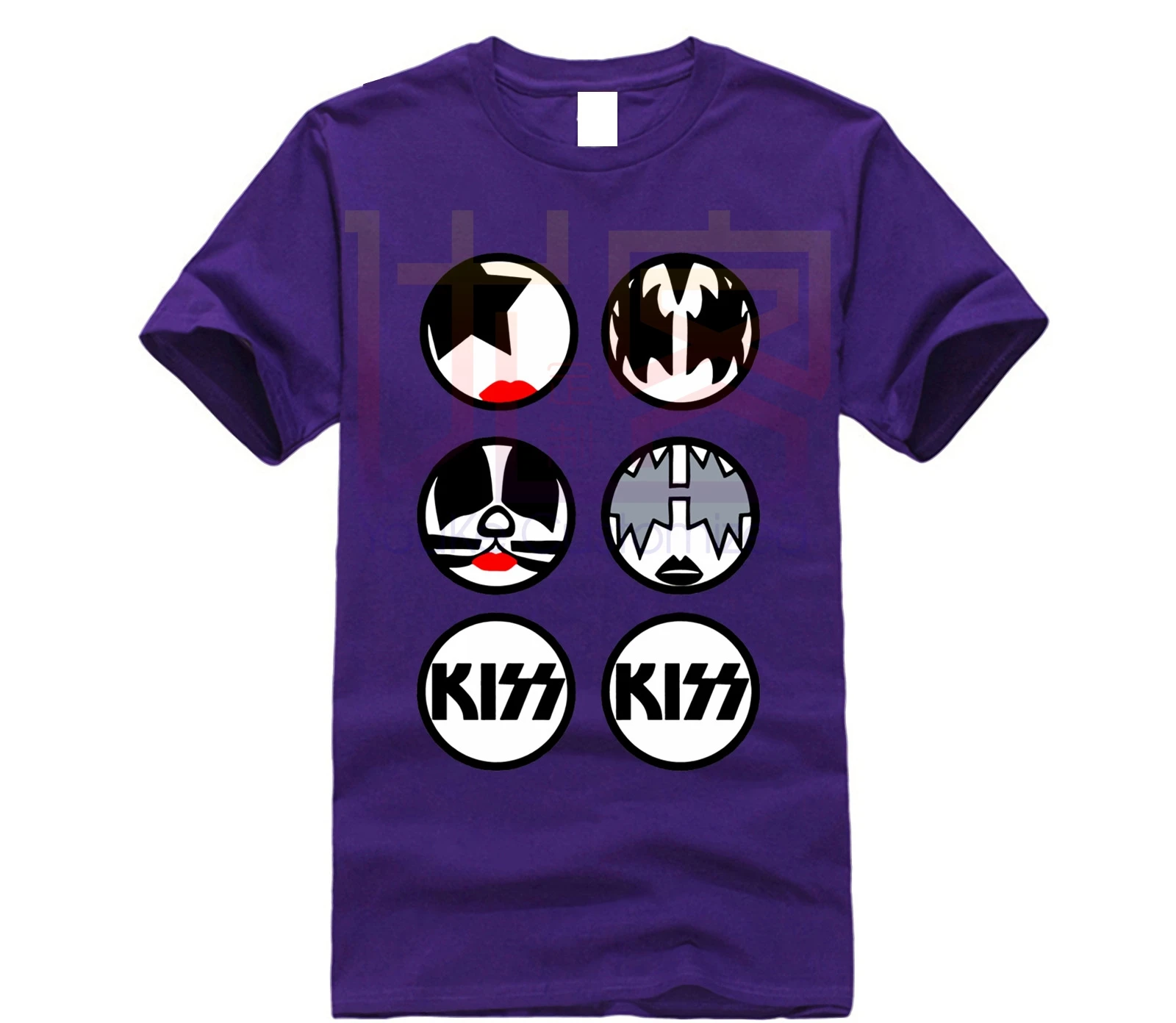 Белые футболки из натурального хлопка с длинным рукавом и принтом Kiss Rock Band в