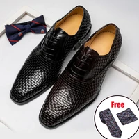 men leather shoes business dress suit shoes men brand bullock genuine leather black laces wedding mens shoes phenkang 2021
