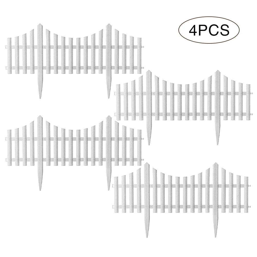 

4PCS 60x32cm Garden Picket Fence Plastic Removable Fence Garden Border Edging Garden Wedding Decor Garden Vegetable Small Fence
