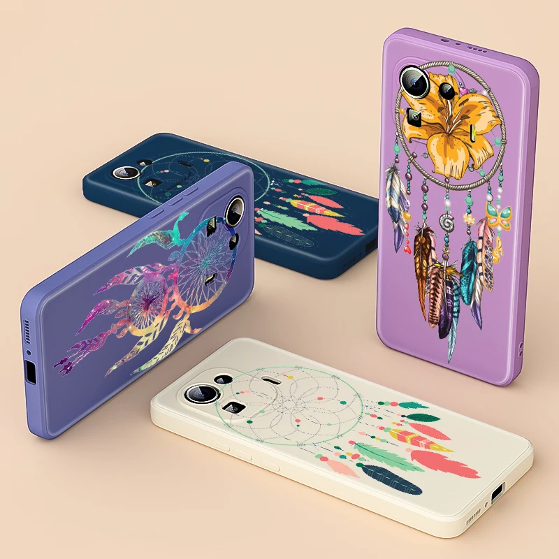 

Dream Catcher for Xiaomi 11 Ultra 10T 10 Pro Lite 9 5G Mix 4 3 CC9 Luxury Liquid Silicone Soft Cover Phone Case
