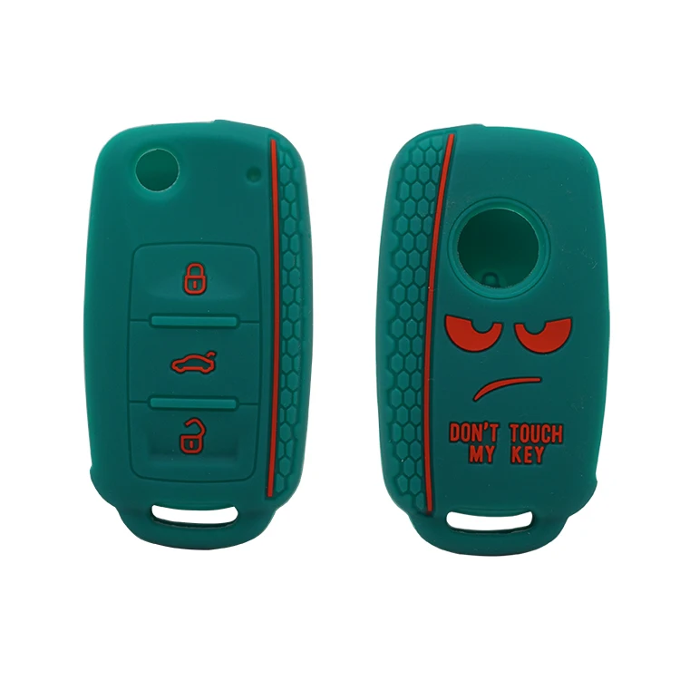 

Xinyuexin Dont Touch My Key Silicone Car Key Cover Case for VW Golf Polo Passat Scirocco Tiguan for Skoda Octavia Seat 3Button