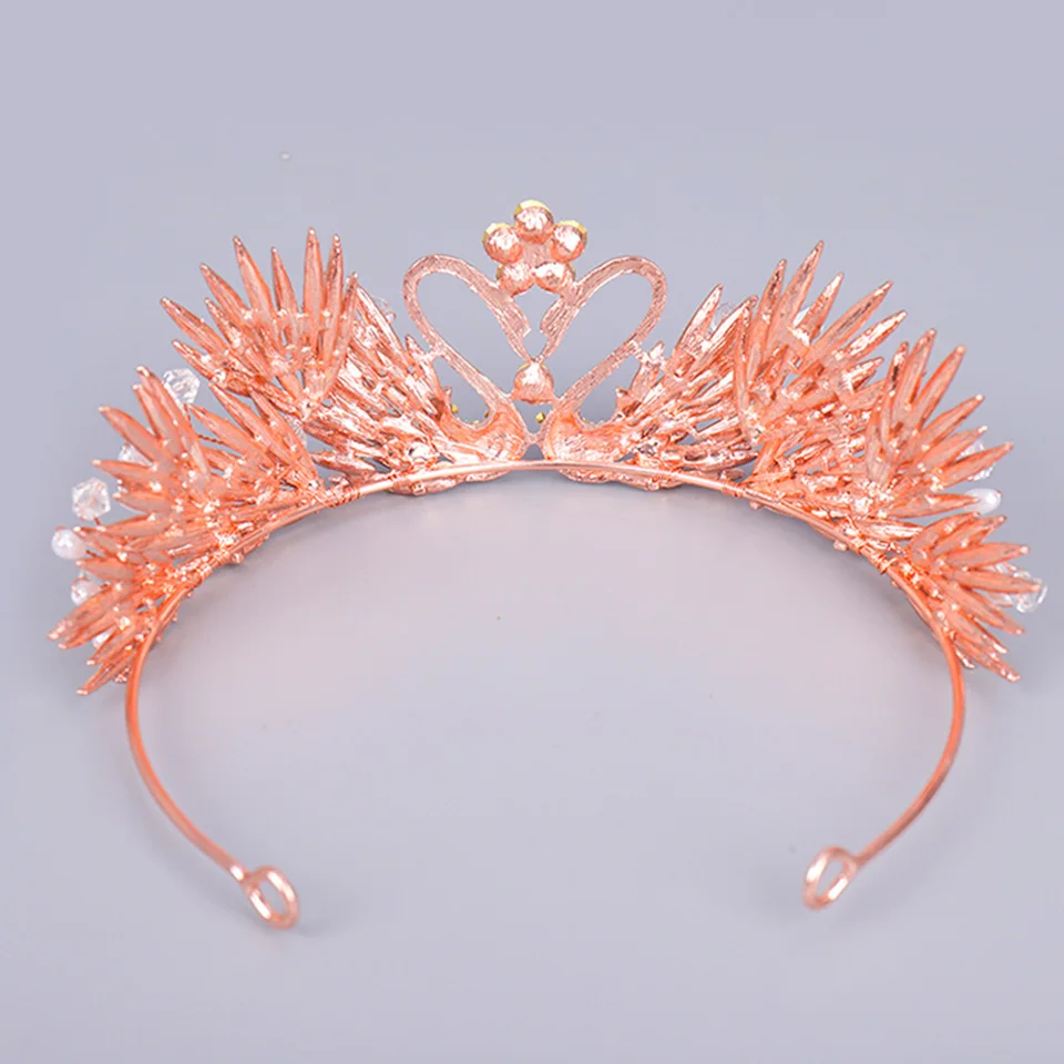 Лебедь Серебряный Цвет Кристалл Свадебная Корона тиара невесты повязки Новый