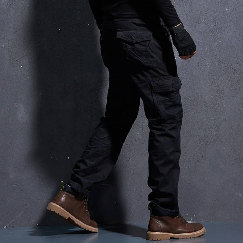 Мужские утолщенные брюки бархатные зимние теплые джоггеры мужские армейские