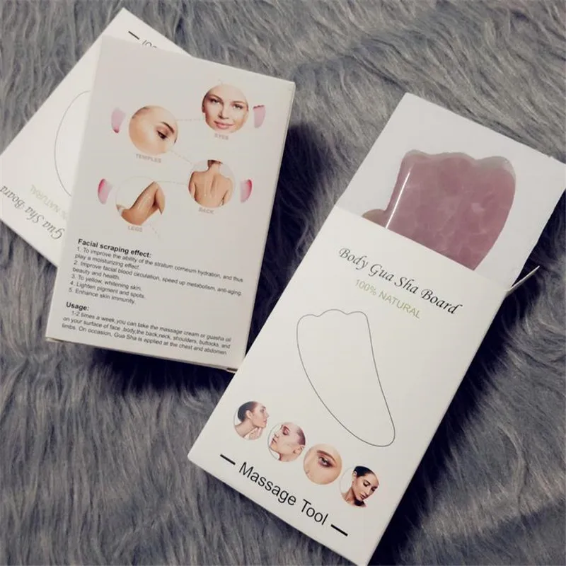 

Natural Jade Gua Sha Scraper Board Massage Rose Quartz Jade Guasha Stone For Face Neck Skin Lifting Wrinkle Remover Care 20#