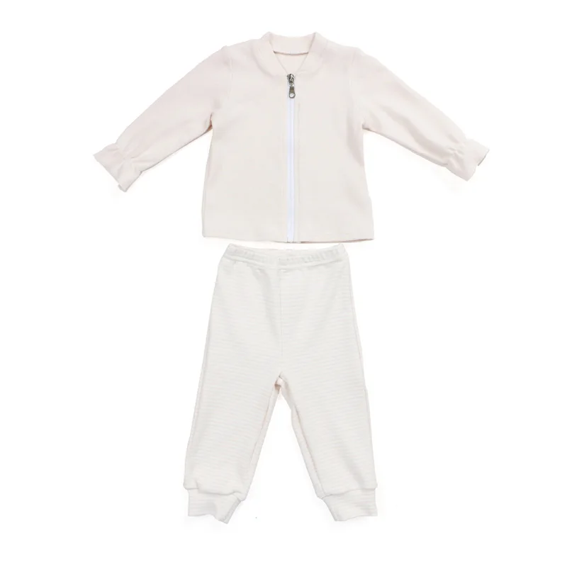 Кофта на молнии с длинным рукавом и штаны в полоску для младенцев|Комплекты