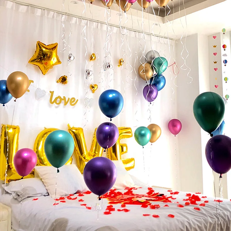 10/20/30 шт шаров из латекса хром цвета: золотистый серебристый золотой