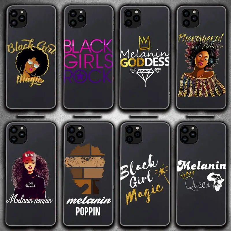 

Afro Black Girl Magic Queen Phone Case For Iphone 6 6s 7 8 Plus XR X XS XSmax 11 12 Pro Mini Max