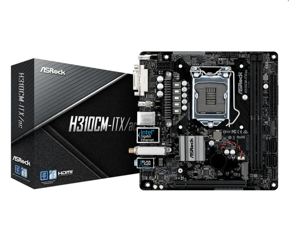 ASRock Новый H310CM ITX/ac Поддержка NVME материнская плата мини itx Intel 310 Чипсет 4 * SATA 6 ГБ/сек.