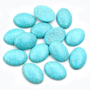 Новая мода 10 шт 18x25 мм натуральный бирюзовый материал кабошон с плоской задней поверхностью Cameo G7-18