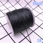 Черный вощеный шнур 0,5-2,5 мм, вощеная нить веревка шнур, ремешок для ожерелья, веревка с бусинами, для изготовления ювелирных изделий сделай сам для браслетов Шамбала