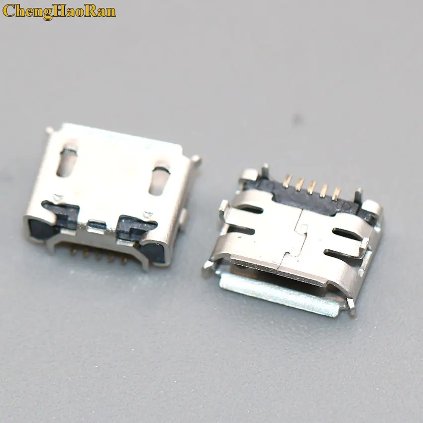 

ChengHaoRan 500pcs B type Micro USB female socket USB connector Phone jack outside horn 4feet DIP 5P