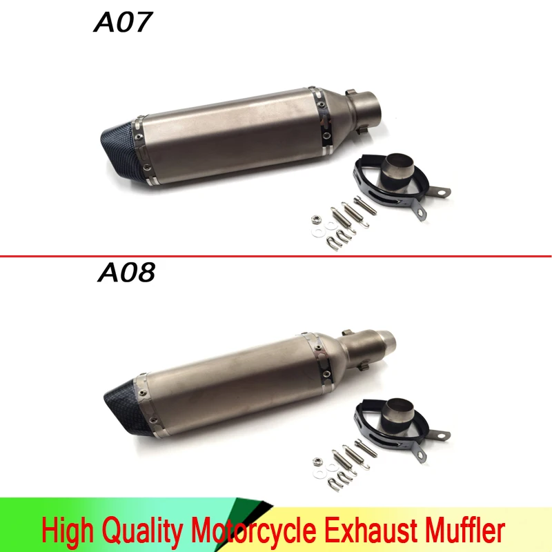 

Motorcycle muffler modified exhaust pipe small hexagonal titanium body small tail large tail diameter 51mm general high temperat
