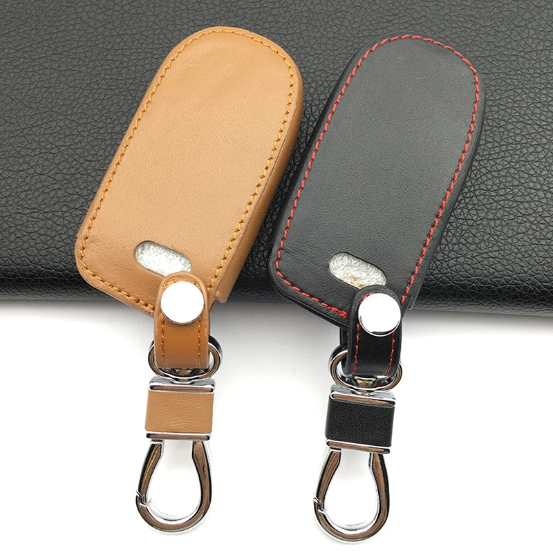 

Fashion Style 100% Genuine Leather Car Key 4 Buttons Case Cover Fob For Jeep / For Fiat Auto Accessories Fast Logistics Speed