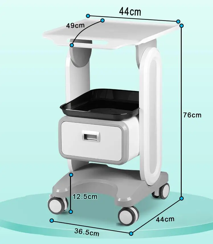 

Dental Trolley Two-Layers Beauty Salon Instrument Roll Trolley Cart with Drawer Facial Care Tool