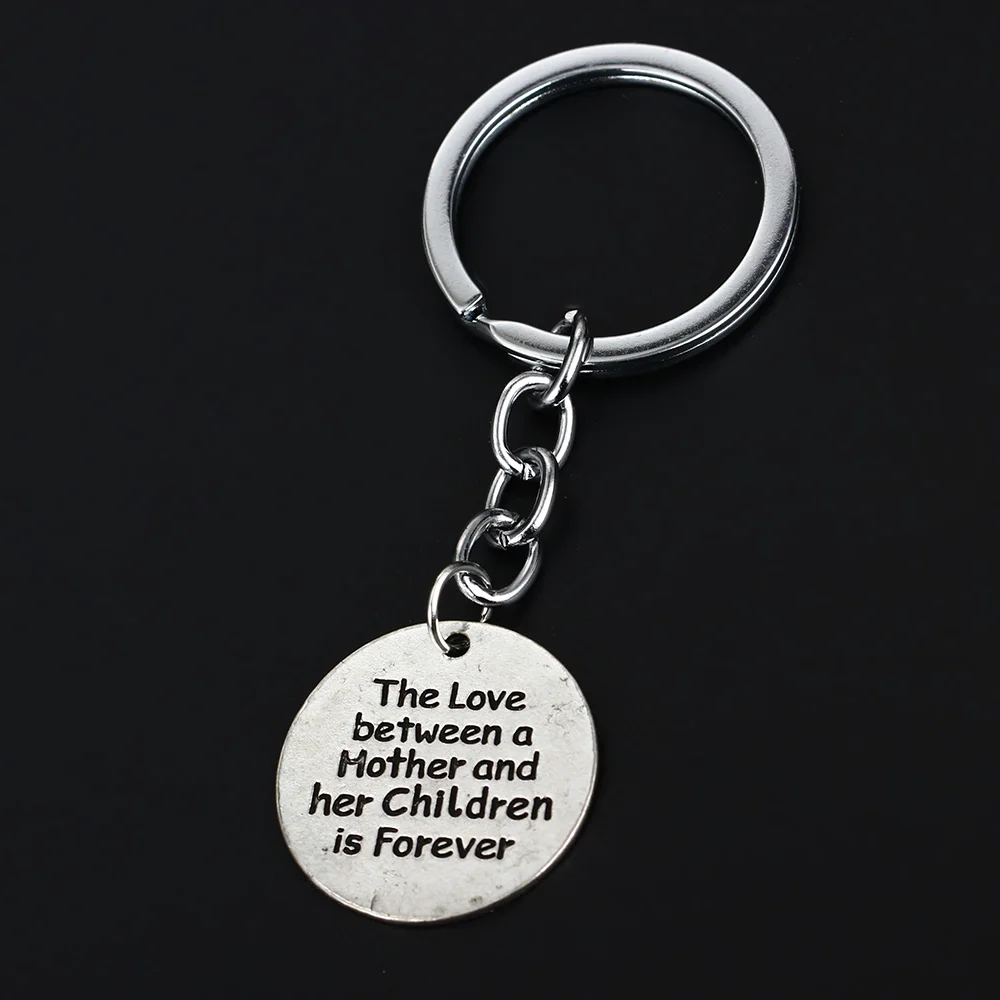 

12PC The Love Between A Mother And Her Children Is Forever Keyring Round Pendant Keychain Family Love Mom Mother's Day Gifts Hot