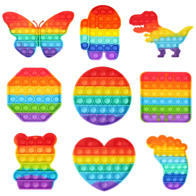 

Популярные пузырьки Мультяшные сжимаемые игрушки радужные пузырьки антистрессовые игрушки сенсорные игрушки для просвещения аутизм игру...